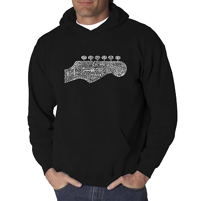 LA Pop Art Guitar Head - Men's Word Hooded Sweatshirt