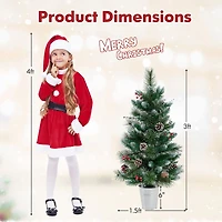 SlickBlue 3FT Pre-Lit Christmas Tree with LED Lights & Pine Cones