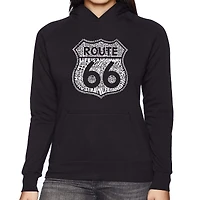 LA Pop Art Route 66 - Life is a Highway Women's Word Hooded Sweatshirt