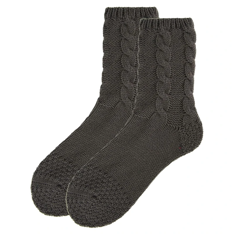 MeMoi Women's Thick Cable Sweater Knit Cozy Soft Crew Socks