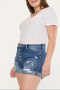 KanCan Women's Plus Ultra High Rise Shorts Lyric