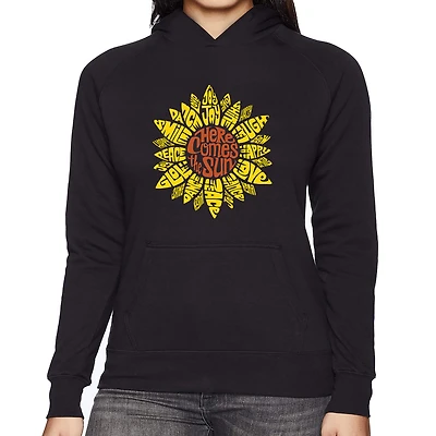LA Pop Art Sunflower - Women's Word Hooded Sweatshirt