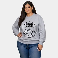 Simply Sage Market - Country Roads Mountains  Women's Plus Sized Graphic Sweatshirt