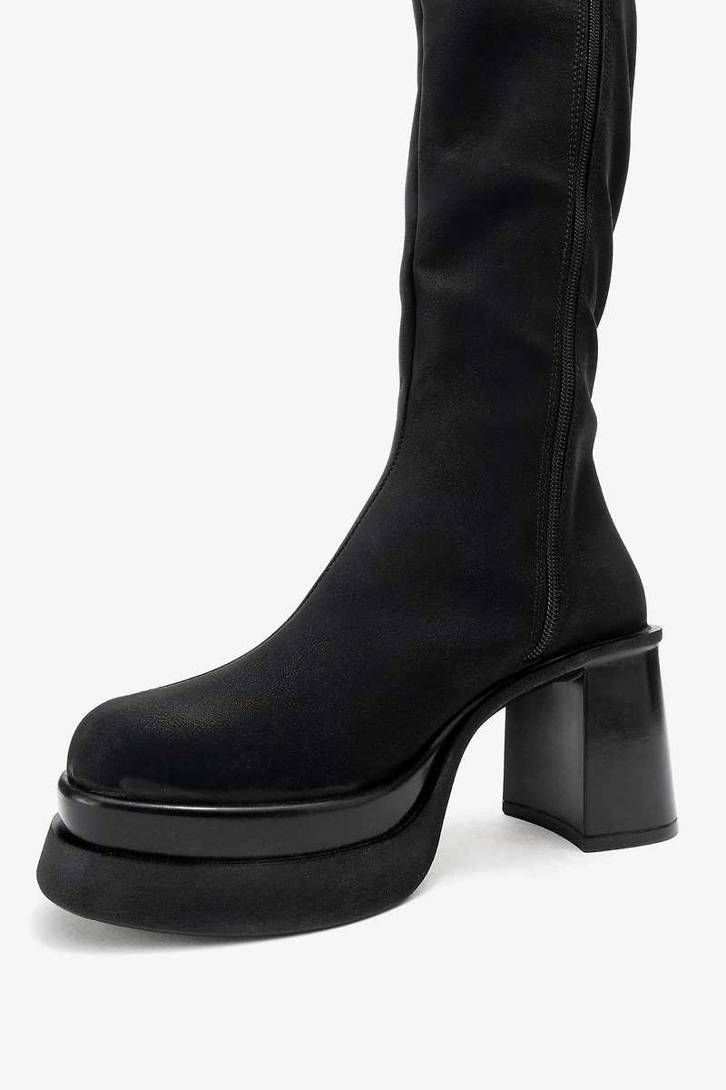 Prologue Shoes Womens Carm Nubuck Platform Mid Calf Boot