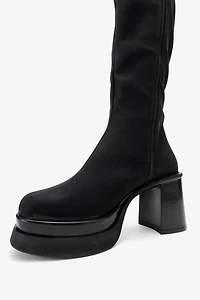 Prologue Shoes Womens Carm Nubuck Platform Mid Calf Boot