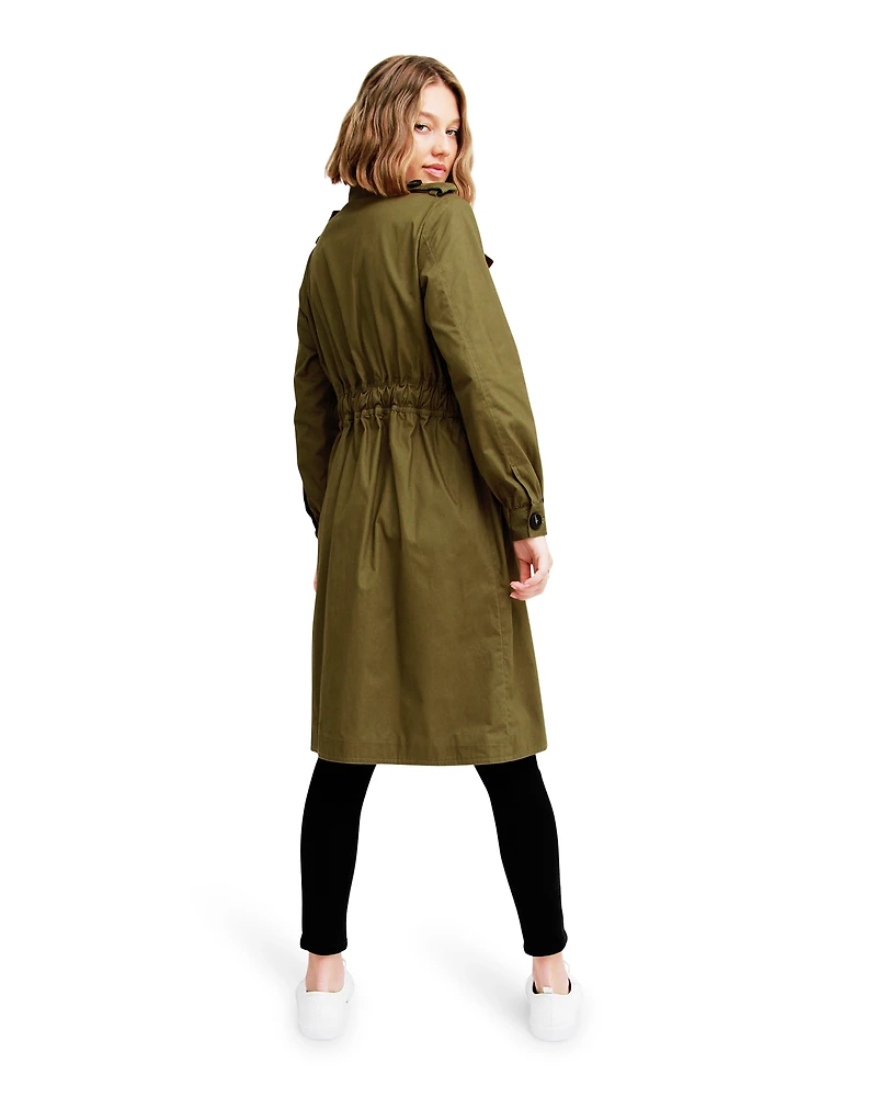 Belle & Bloom Womens Carlisle Button Front Trench Coat