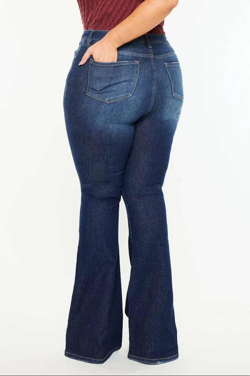 Kancan Women's Plus High Rise Flare Jeans Solange