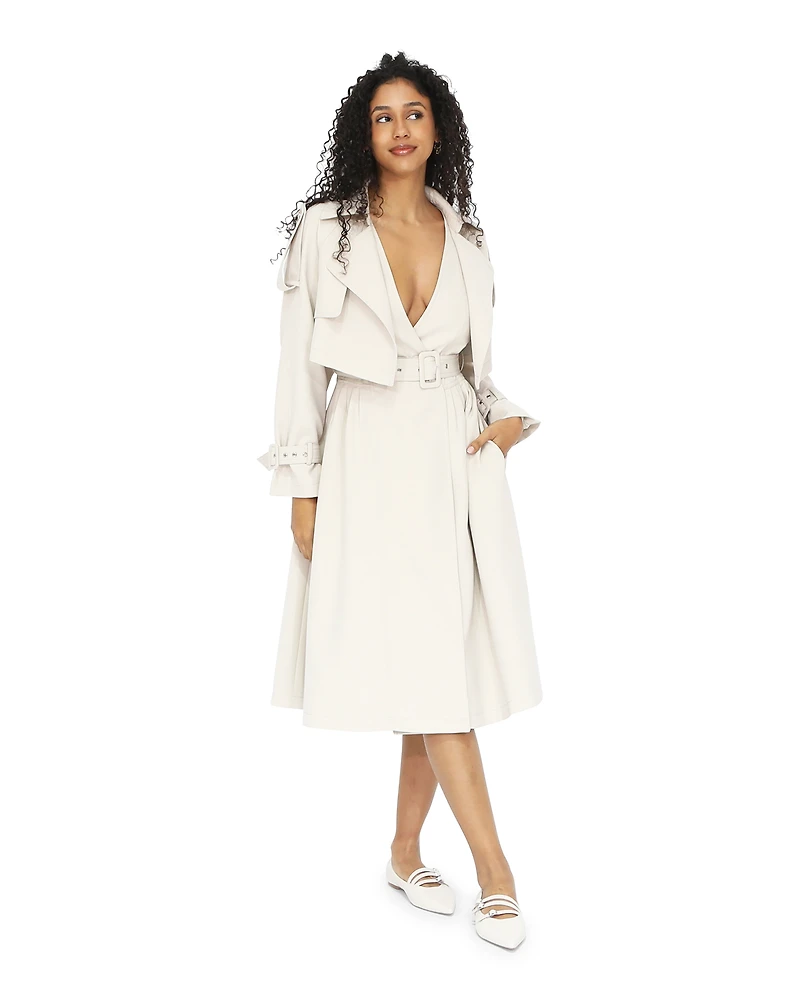 Belle & Bloom Womens Manhattan Cropped Trench