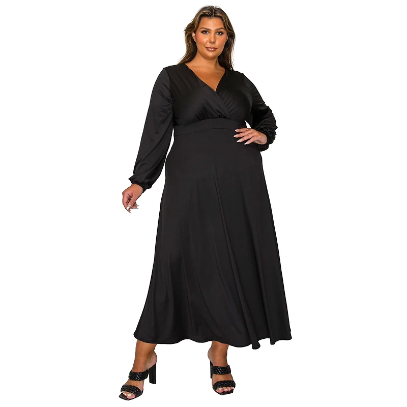 L I V D Women's Plus Sophia Surplice Dress
