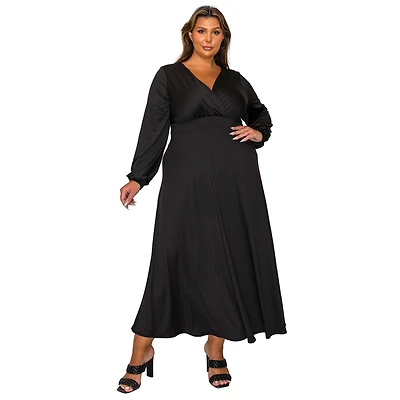 L I V D Women's Plus Sophia Surplice Dress