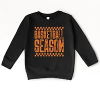 The Juniper Shop - Basketball Season Checkered Distressed Toddler Graphic Sweatshirt