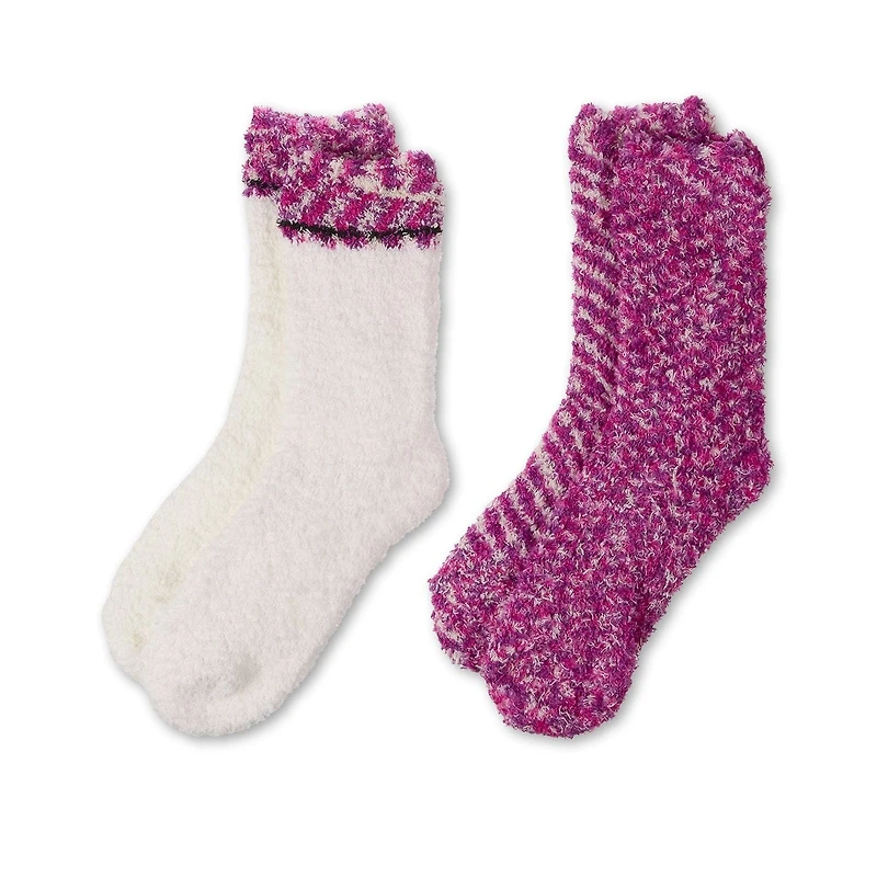 MeMoi 2 Pair Women's FuzzBlend Cozy Collection Crew Socks