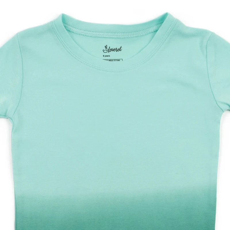 Leveret Kids 2-pc. Cotton Ombre Short Sleeve Shirt & Shorts Pajama Set