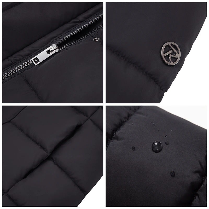 Rokka&Rolla Womens Long Puffer Jacket With Fleece-lined Hood