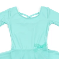 Leveret Girls Short Sleeve Solid Skirt Leotard with Waist Bow