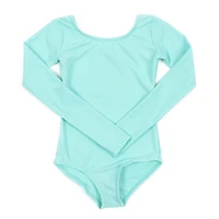 Leveret Girls Long Sleeve Bright Solid Stretch Dance Leotard