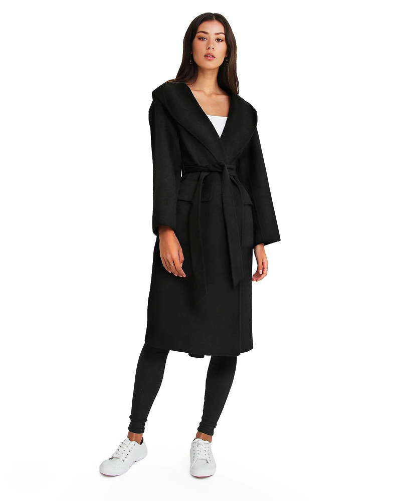 Belle & Bloom Womens Runaway Wool Blend Robe Coat