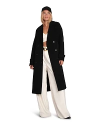 Belle & Bloom Womens Front Runner Wool Blend Belted Coat