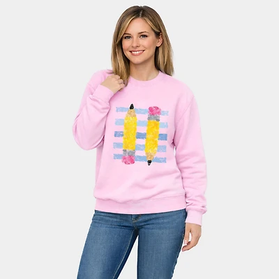 Simply Sage Market - Women's Graphic Sweatshirt Pencil Stripes