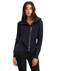 Belle & Bloom Womens Brother's Zip Front Jumper