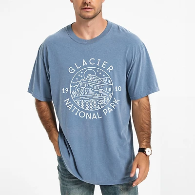 Simply Sage Market - Glacier National Park Men's Garment Dyed Graphic T-Shirt