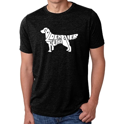LA Pop Art Men's Cotton/Poly Blend T-Shirt - Golden Retriever