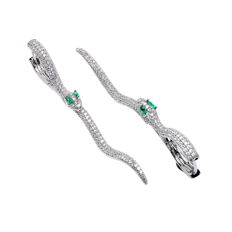 AGP PARIS Womens Diva Bold Snake Drop Earrings