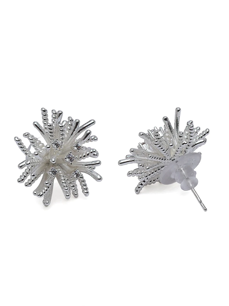 AGP PARIS Womens Starburst Pavé Stud Earrings
