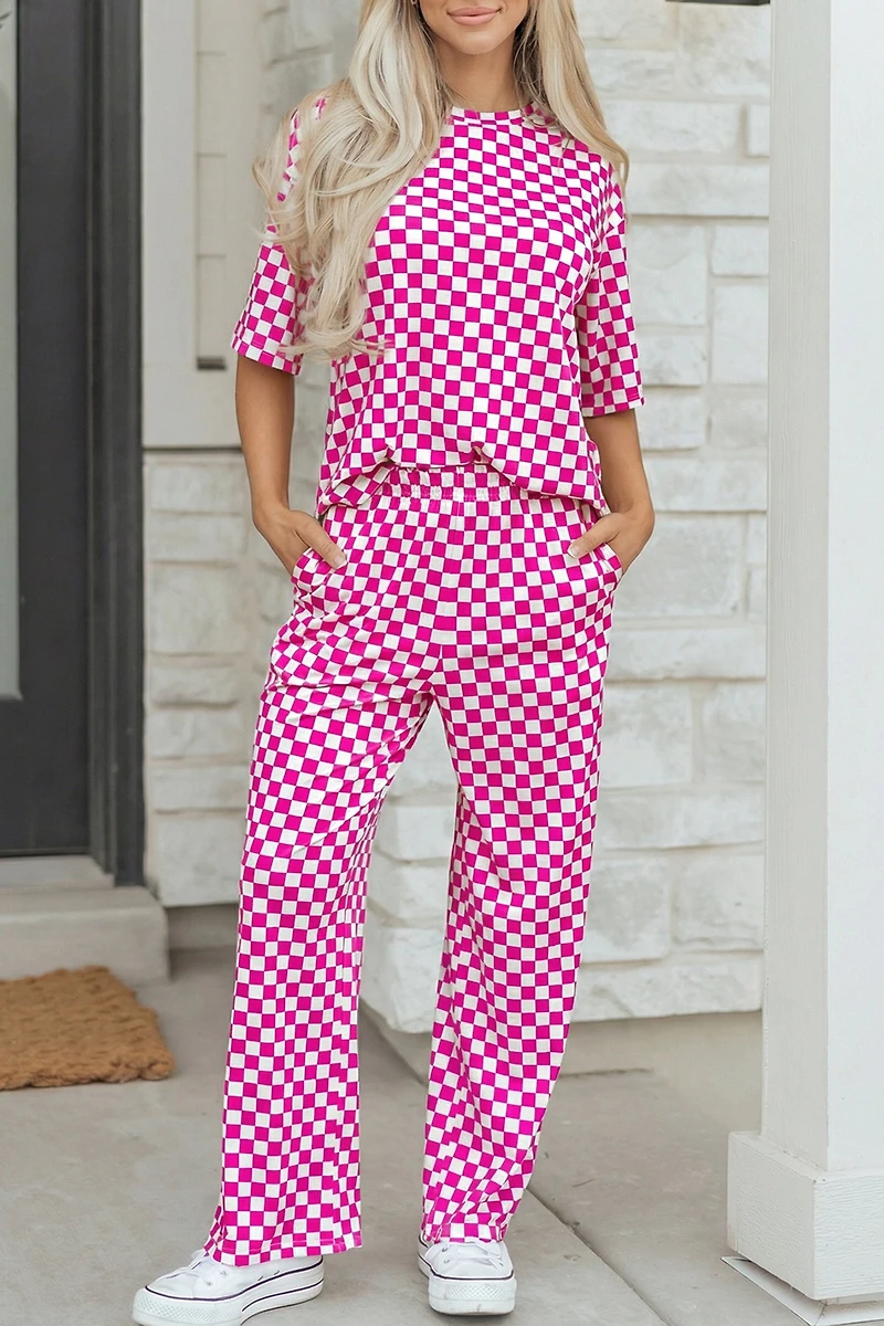 Threaded Pear Women's Elisa Print Half Sleeve Lounge Set
