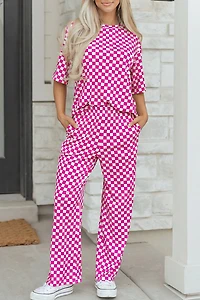 Threaded Pear Women's Elisa Print Half Sleeve Lounge Set