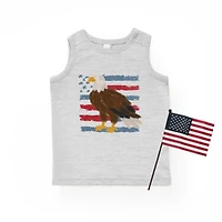 The Juniper Shop - Youth Tank Top Bald Eagle Patriotic Flag