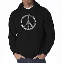 LA Pop Art Peace, Love, & Music - Mens Word Hooded Sweatshirt