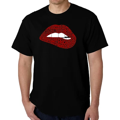 LA Pop Art Men's Word T-Shirt - Brooklyn Lips