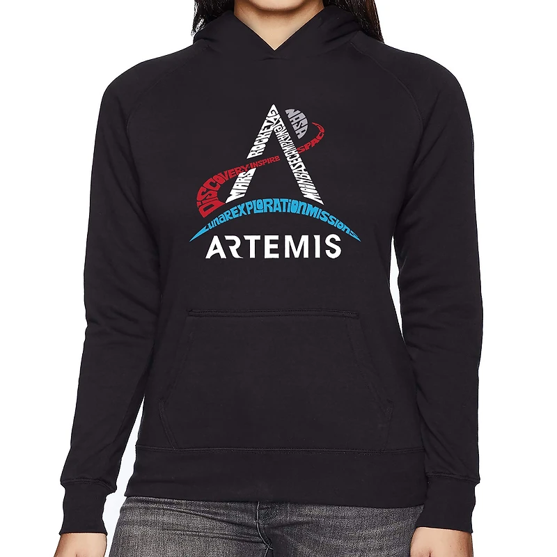 LA Pop Art NASA Artemis Logo - Women's Word Hooded Sweatshirt