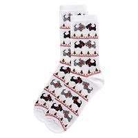MeMoi Women's Christmas Scottie Dog Crew Socks