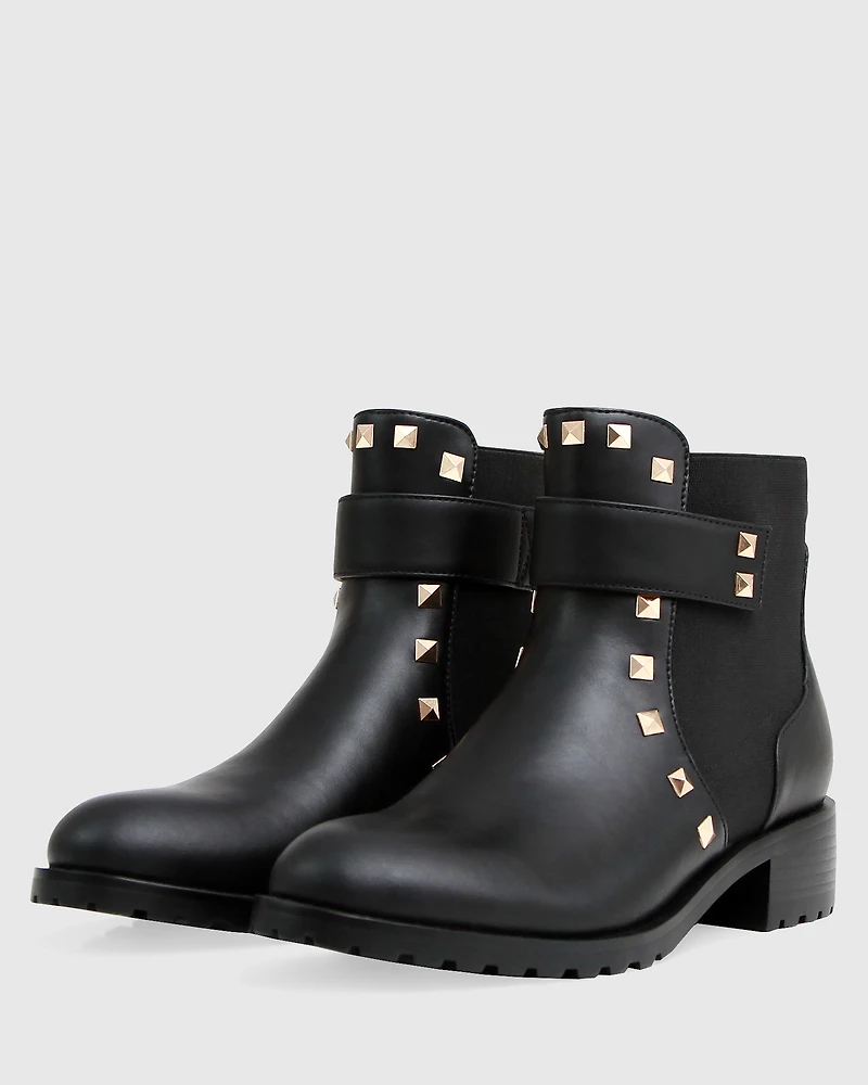 Belle & Bloom Womens City Lights Leather Ankle Boot