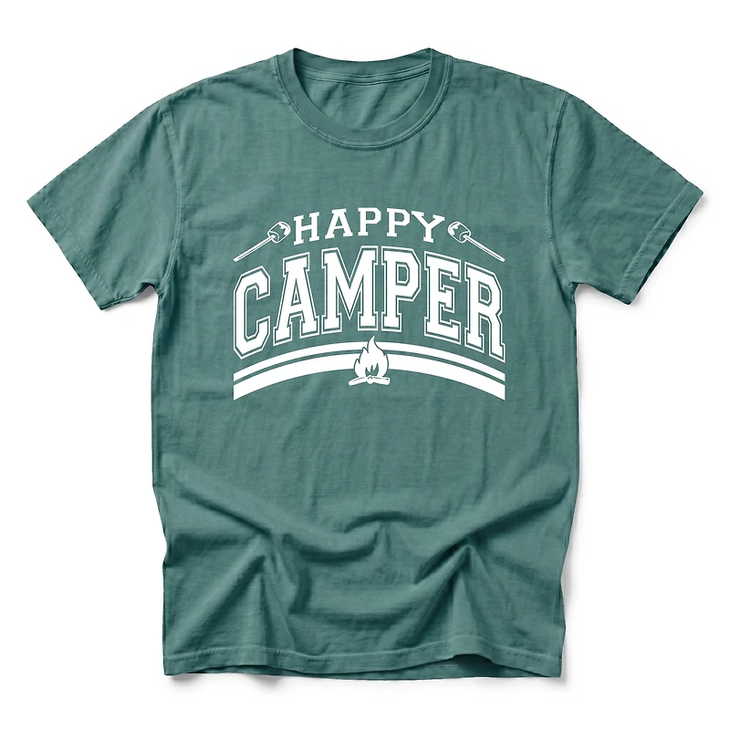 Simply Sage Market - Happy Camper Fire Men's Garment Dyed Graphic T-Shirt