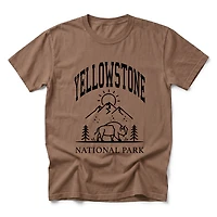 Simply Sage Market - Yellowstone National Park Mountain Men's Garment Dyed Graphic T-Shirt