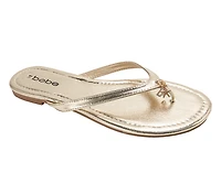 bebe Women's Flat Sandals with Shell Charm Detai