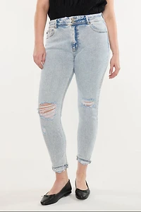 Kancan Women's Plus High Rise Ankle Skinny Jeans Kendall