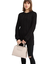 Belle & Bloom Womens At Last Cable Knit Jumper with Slit
