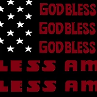 LA Pop Art God Bless America - Men's Word Hooded Sweatshirt