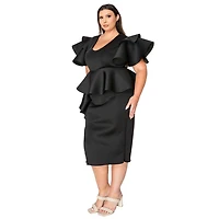 L I V D Women's Plus Kira Neoprene Peplum Dress