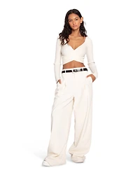 Belle & Bloom Womens Ready for Your Love Wool Wide Leg Pant