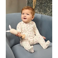 MeMoi Baby and Toddler Girls "Full Bloom" Floral Pointelle Footie