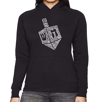 LA Pop Art Hanukkah Dreidel - Women's Word Hooded Sweatshirt