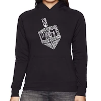 LA Pop Art Hanukkah Dreidel - Women's Word Hooded Sweatshirt