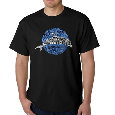 LA Pop Art Men's Word T-Shirt - Species of Dolphin