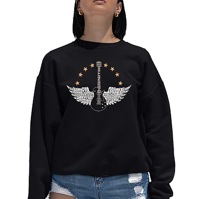 LA Pop Art Country Female Singers - Women's Word Crewneck Sweatshirt