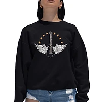 LA Pop Art Country Female Singers - Women's Word Crewneck Sweatshirt